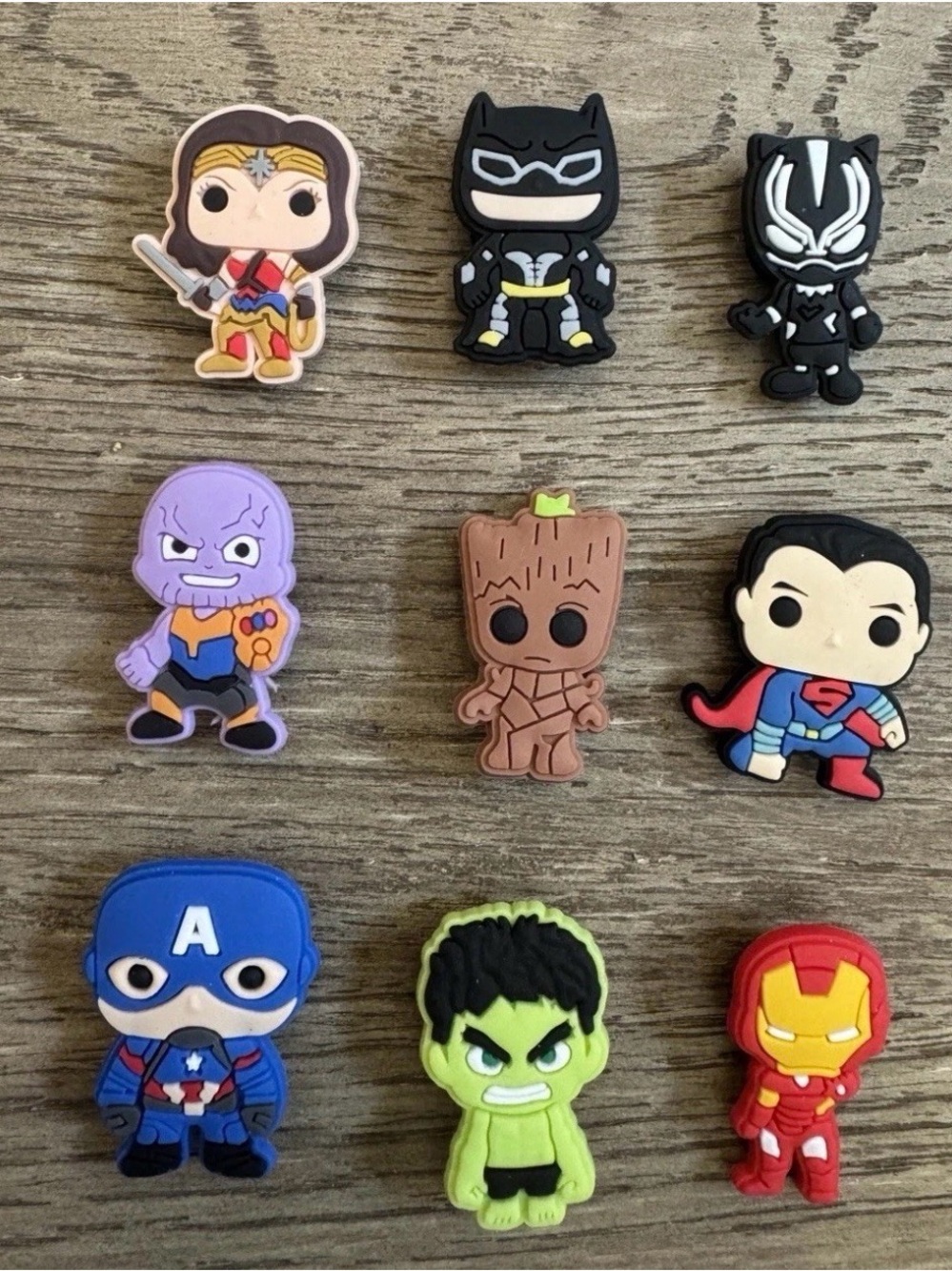 DC And Marvel Croc Charms Set Of 9